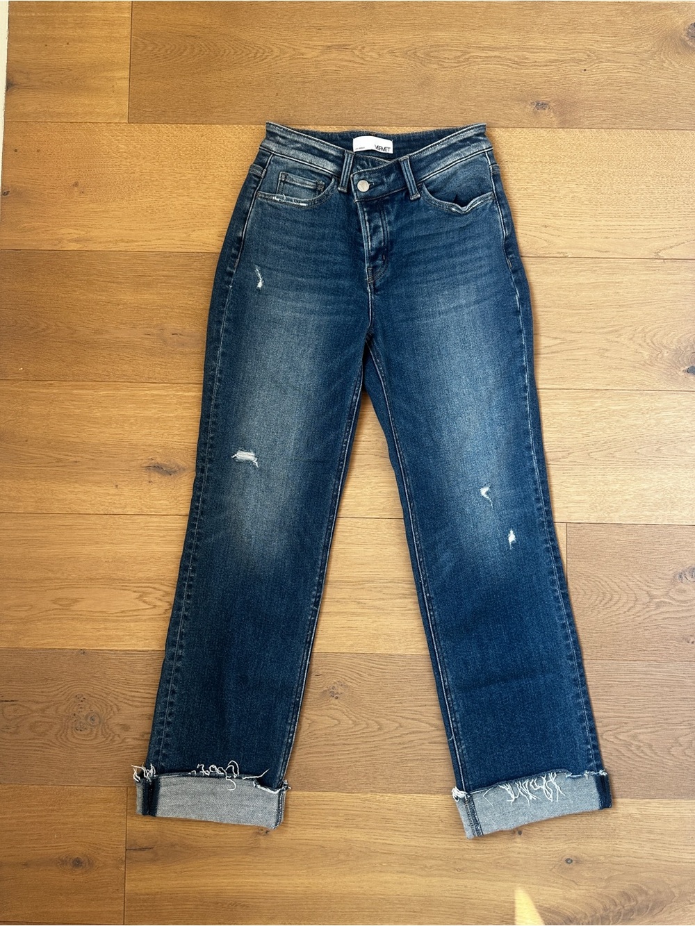 VERVET High Rise Distressed Straight Leg Jeans – Size 25